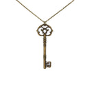 Antique Key Pendant Necklace in Gift Box (Aged Brass Tone or Silver)