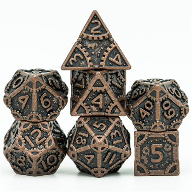 SteamPunk: Copper - Metal RPG Dice Set