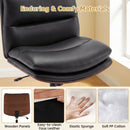 Armless Office Chair with Curved Backrest and Padded Seat