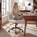 Armless Office Chair with Curved Backrest and Padded Seat