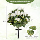 Artificial Begonia Ball Trees Set of 2 13 inch Fake Evergreen Shrubs with Ground Spikes-White