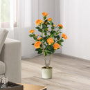 36 Inch Artificial Camellia Tree with Blooming Flower 2 Pack