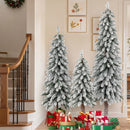 Artificial Christmas Tree Set of 3 with Snow-flocked Branch Tips