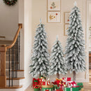Artificial Christmas Tree Set of 3 with Snow-flocked Branch Tips