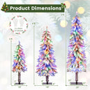 Artificial Christmas Tree Set of 3 with Snow-flocked Branch Tips
