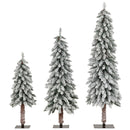 Artificial Christmas Tree Set of 3 with Snow-flocked Branch Tips