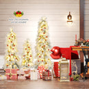 Artificial Christmas Tree Set of 3 with Snow-flocked Branch Tips and LED Lights