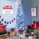 6 FT Pre-Lit Artificial Christmas Tree with 250 Cool-White LED Lights Black and White