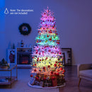 7 FT Artificial Pre-lit Christmas Tree Hinged Xmas Tree with 820 Coral-like Branch Tips