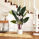 Artificial Rainbow Taro Tree 63" Tall with 11 Faux Leaves