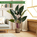 Artificial Rainbow Taro Tree 63" Tall with 11 Faux Leaves