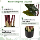Artificial Rainbow Taro Tree 63" Tall with 11 Faux Leaves