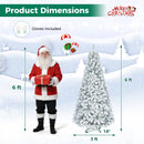 Snow-Flocked Artificial Christmas Tree 6 ft with Metal Stand