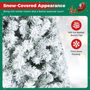 Snow-Flocked Artificial Christmas Tree 6 ft with Metal Stand