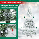 Snow-Flocked Artificial Christmas Tree 6 ft with Metal Stand