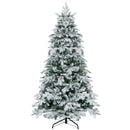 4.5/6/7 Feet Flocked Christmas Tree with Warm White LED Lights