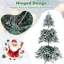 4.5/6/7 Feet Flocked Christmas Tree with Warm White LED Lights
