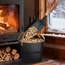 Ash Bucket Set of 2 Metal Coal Ash Can Set with 11.5 Gal and 8.5 Gal Bucket for Fireplace Fire Pits