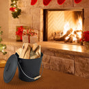 Ash Bucket with Lid and Cut-resistant Gloves