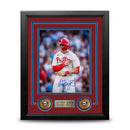 Austin Hays Chest Pound Autographed Philadelphia Phillies 8" x 10" Framed Baseball Photo