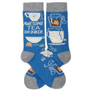 Awesome Tea Drinker Socks | Funny Tea Lover Gift, Colorful Novelty Crew Socks