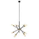Elegant Lighting Axel 10 Light Chandelier in Black and Brass