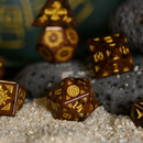 Aztec Mahogany Obsidian Stone Dice Set - Dice Around the World Collection