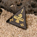 Aztec Silver Sheen Obsidian Stone Dice Set - Dice Around the World Collection