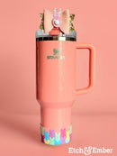 Peachy Pink Peeps Tumbler Bow