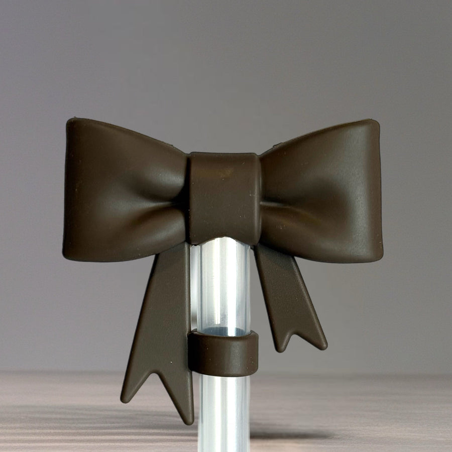 Cedar Brown 3D Bow Straw Topper