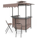 Grill Gazebo with Shelves, Hooks & Double Roof Canopy