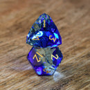 Blue Crystal Multifaceted Glass Dice Set