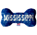 Pet & Dog Plush Bone Toys, "Mississippi State Options" (Available in different pattern options)