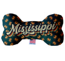 Pet & Dog Plush Bone Toys, "Mississippi State Options" (Available in different pattern options)