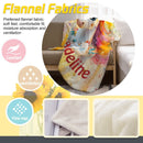 Personalized Baby Unicorn Blanket with Name | Rainbow Mane & Flower Garland | Custom Gift for Girls