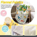 Personalized Dragon Baby Milestone Blanket with Name - My First Year Dragon and Castle Design with 12 Colourful Month Squares and Baby Name on Gold Scroll Banner