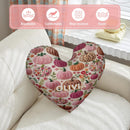 Personalized Pumpkin Heart Pillow | Custom Name | Fall Autumn Harvest Decorative Cushion Gift