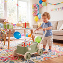 Push Walker with Storage Basket and Foldable Handle
