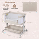 Bedside Sleeper Bassinet with 6-Level Adjustable Height