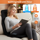 Back Massager Seat Cushion with Heat and 10 Vibration Motors for Pain Relief-Black