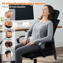 Back Massager Seat Cushion with Heat and 10 Vibration Motors for Pain Relief-Black