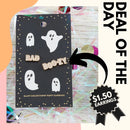 Bad and Boozy Party Earrings | Mismatched Earrings on Halloween Ghost Themed Card | Gift for Her