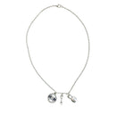 Badass Weightlifter Triple Charm Necklace in Silvertone