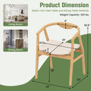 Bamboo Accent Chair with Armrest and Curved Backrest-Natural