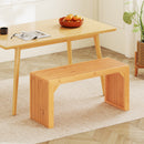 Bamboo Dining Bench Long Entryway Bench Indoor Outdoor Solid Wood Bench-Natural