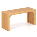 Bamboo Dining Bench Long Entryway Bench Indoor Outdoor Solid Wood Bench-Natural