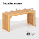 Bamboo Dining Bench Long Entryway Bench Indoor Outdoor Solid Wood Bench-Natural