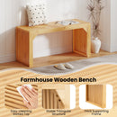 Bamboo Dining Bench Long Entryway Bench Indoor Outdoor Solid Wood Bench-Natural