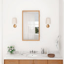 Bamboo Small Medicine Cabinet with Mirror Door and Removable Shelves-Natural