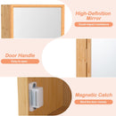 Bamboo Small Medicine Cabinet with Mirror Door and Removable Shelves-Natural
